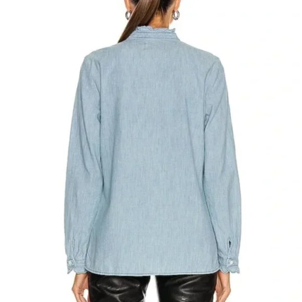 Nili Lotan Marcela Shirt Blouse in Chambray Wash Size S - Picture 2 of 9